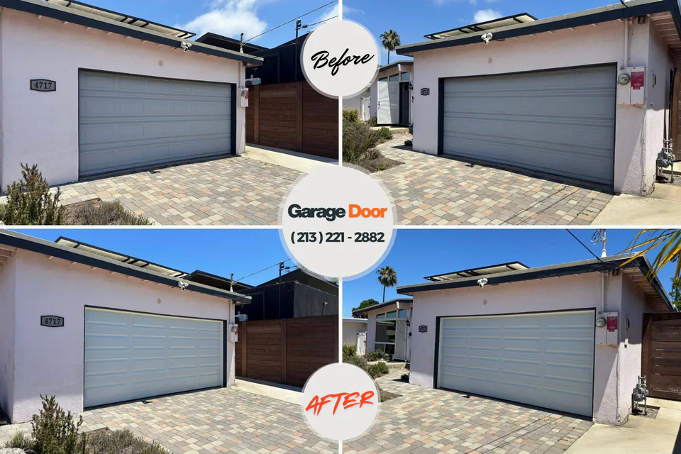 Before and after: garage door repair Bethel, NC